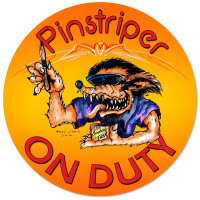 Pinstriper on Duty Metal Sign - 14" Round