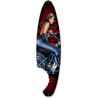 Pin Up Surfboard Metal Sign - 6" x 24"