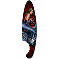 Pin Up Surfboard Metal Sign - 30" x 8"