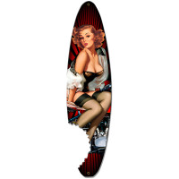 Pin Up Surfboard Metal Sign - 8" x 30"