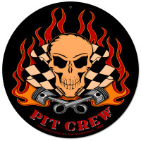 Pit Crew Metal Sign - 14" Round