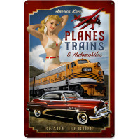 Planes Trains Automobiles Sign - 12" x 18"