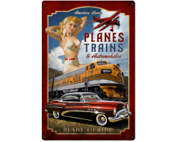 Planes Trains Automobiles XL Sign - 24" x 36"