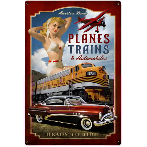 Planes Trains Automobiles XL Sign - 24" x 36"