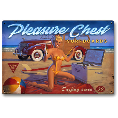 Pleasure Chest Metal Sign - 12" x 18"