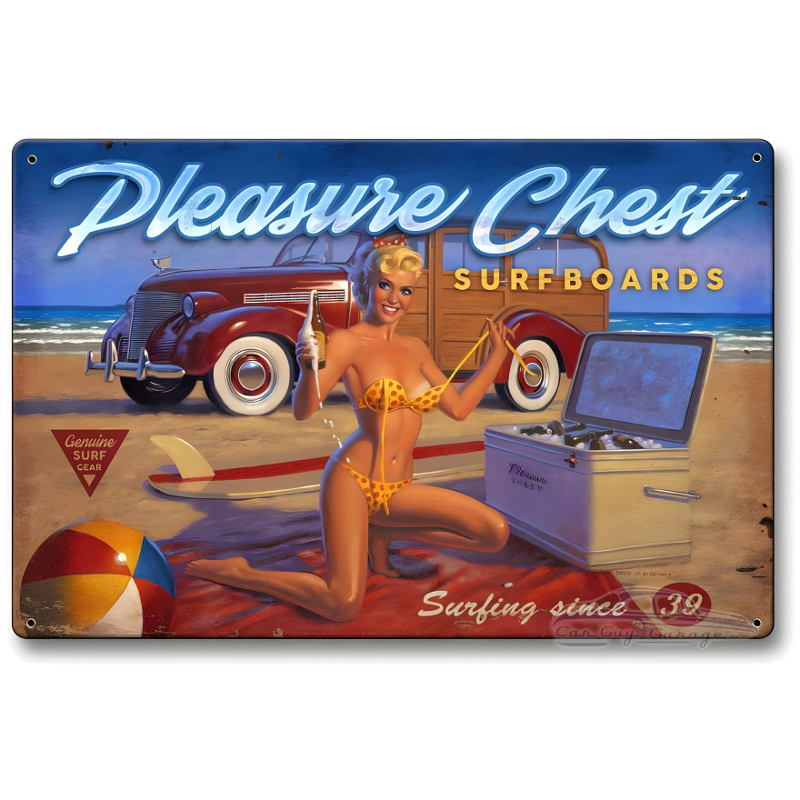 Pleasure Chest Metal Sign - 12" x 18"