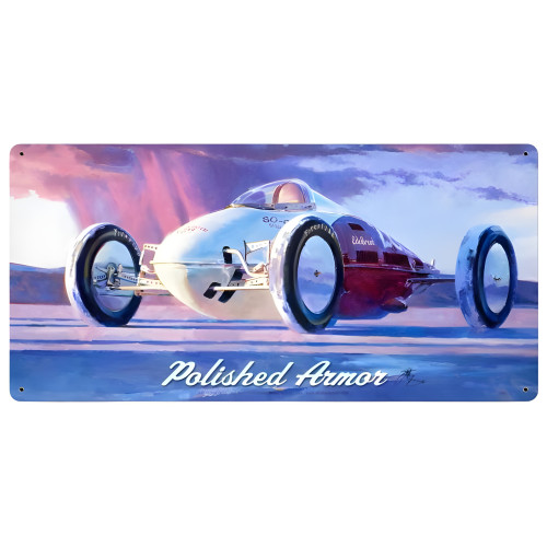 Polished Armor Metal Sign - 24" x 12"