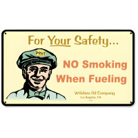 Polly Gas Attendant Metal Sign - 14" x 8"