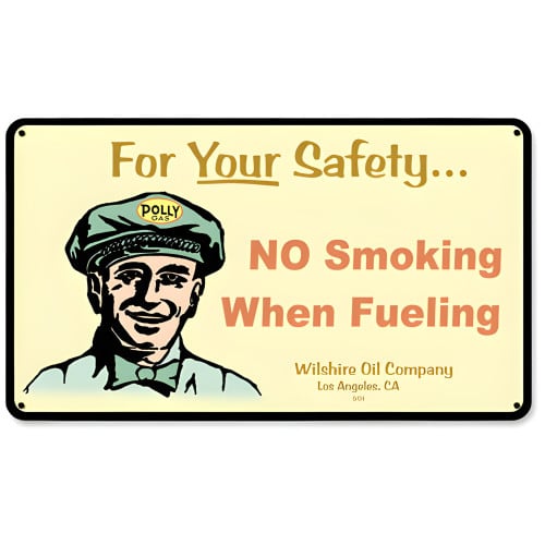 Polly Gas Attendant Metal Sign - 14" x 8"