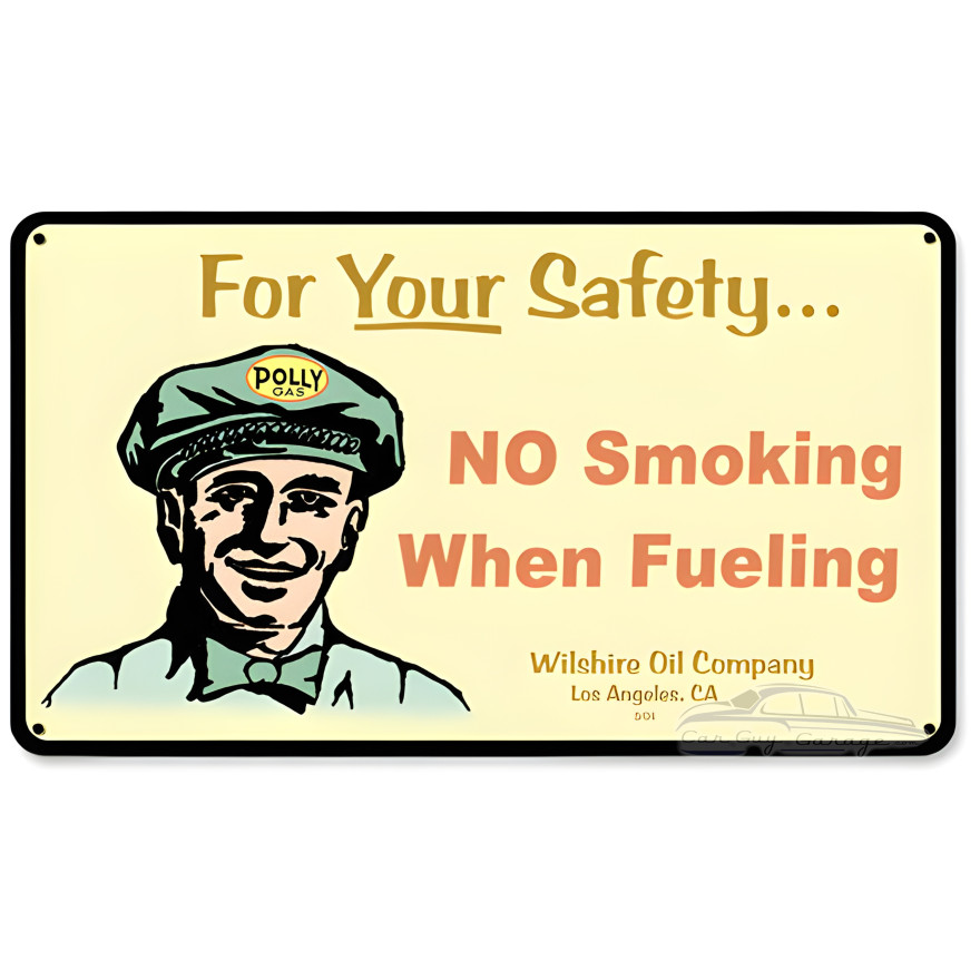 Polly Gas Attendant Metal Sign - 14" x 8"