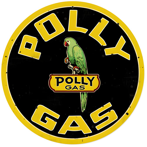 Polly Gas Metal Sign - 14" Round