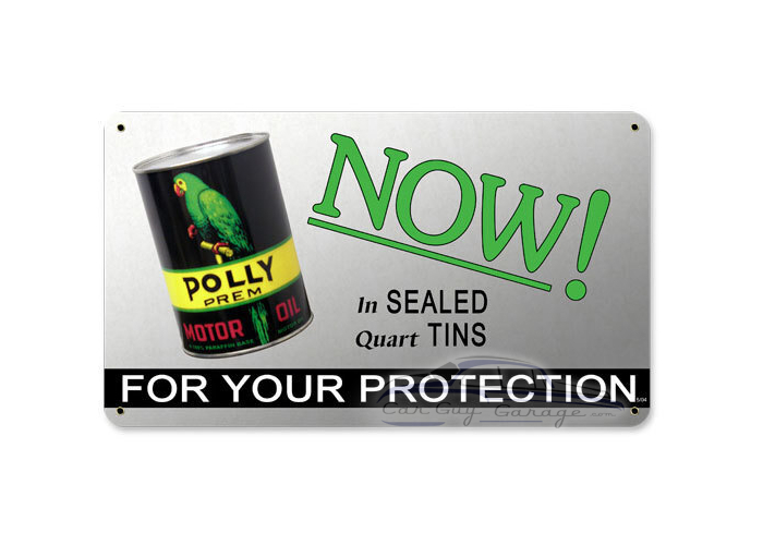 Polly Gas Oil Metal Sign - 14" x 8"