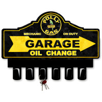 Polly Gasoline Key Hanger metal sign - 14" x 10"
