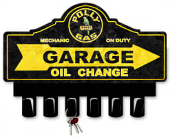 Polly Gasoline Key Hanger Metal Sign