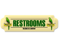 Polly Gas Restrooms Metal Sign