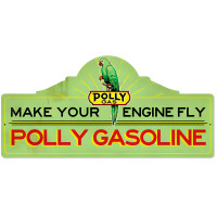 Polly Gas Station Metal Sign - 26" x 12"