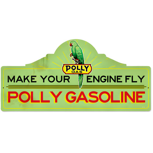 Polly Gas Station Metal Sign - 26" x 12"