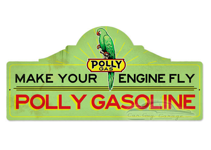 Polly Gas Station Metal Sign - 26" x 12"