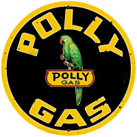 Polly Gas Metal Sign - 28" Round