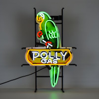 Vintage-Style Polly Gas Parrot Neon Sign with Backing - 17" x 26"