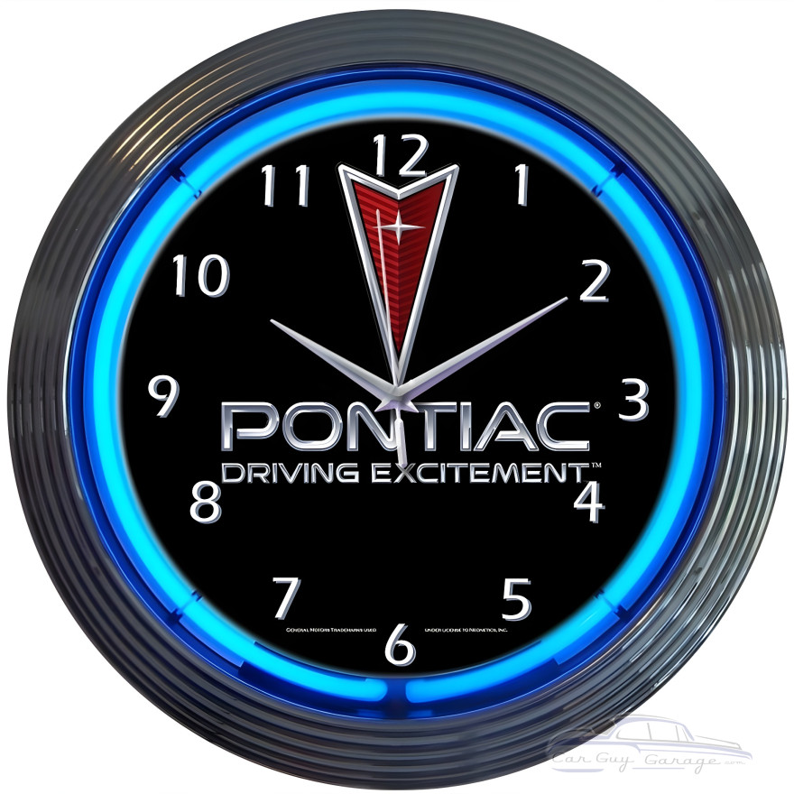 Pontiac Driving Excitement Neon Clock Pontiac Driving Excitement Neon Clock