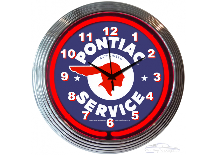 Pontiac Service Neon Clock