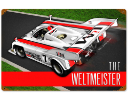 Porsche Weltmeister Metal Sign - 18" x 12"