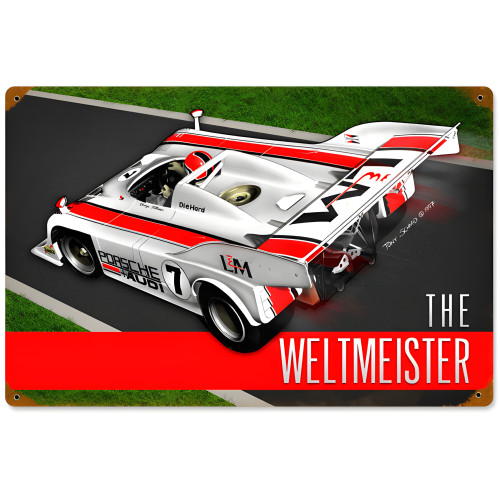 Porsche Weltmeister Metal Sign - 18" x 12"