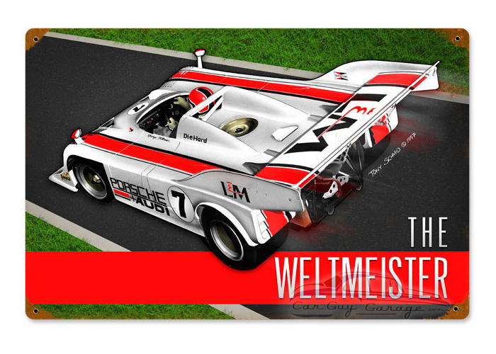 Porsche Weltmeister Metal Sign - 18" x 12"