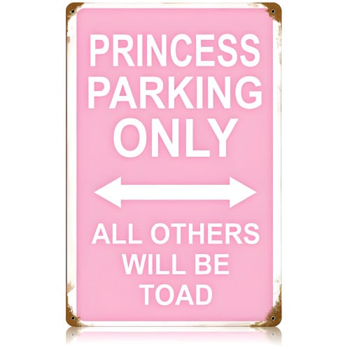 Princess Parking Metal Sign - 12" x 18"