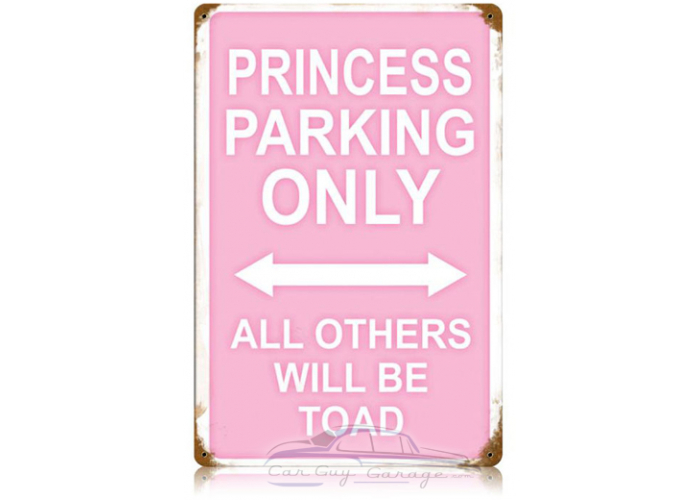 Princess Parking Metal Sign - 12" x 18"
