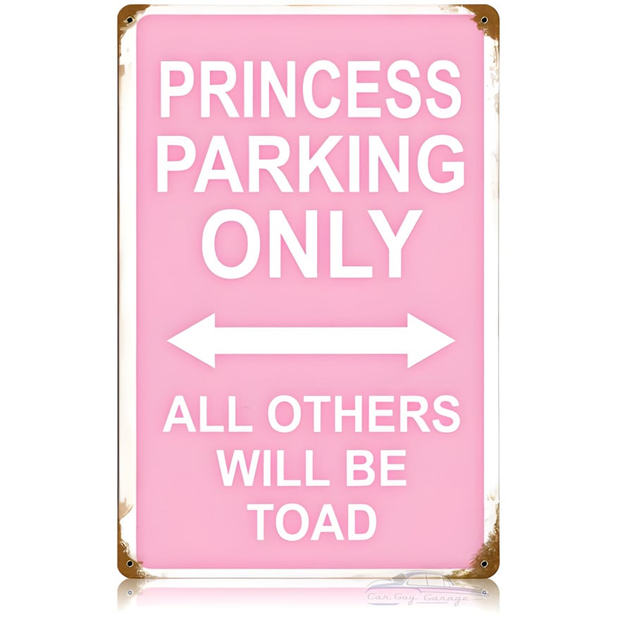 Princess Parking Metal Sign - 12" x 18"