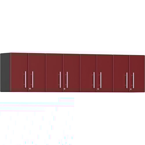Red Modular 4 Piece Garage Wall Cabinet Kit