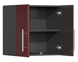 Ruby Red Metallic MDF 6-Piece Wall Cabinet Set