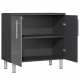 Graphite Grey Metallic MDF 2-Door Oversized Base Cabinet