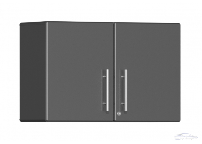 Graphite Grey Metallic MDF Oversized Partitioned 2-Door Wall Cabinet