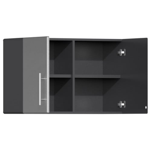 Silver Modular Locking Oversized Wall Mounted Garage Cabinet