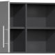Silver Modular Oversized Partitioned 2-Door Wall Cabinet