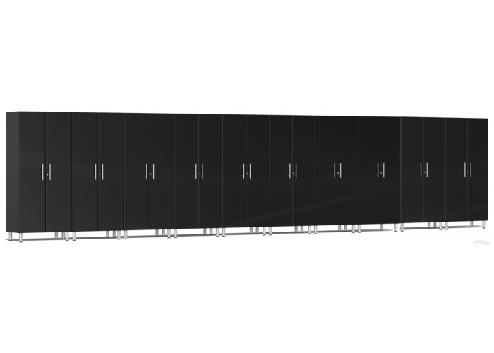 Midnight Black Wood 10-Piece Tall Cabinet Set