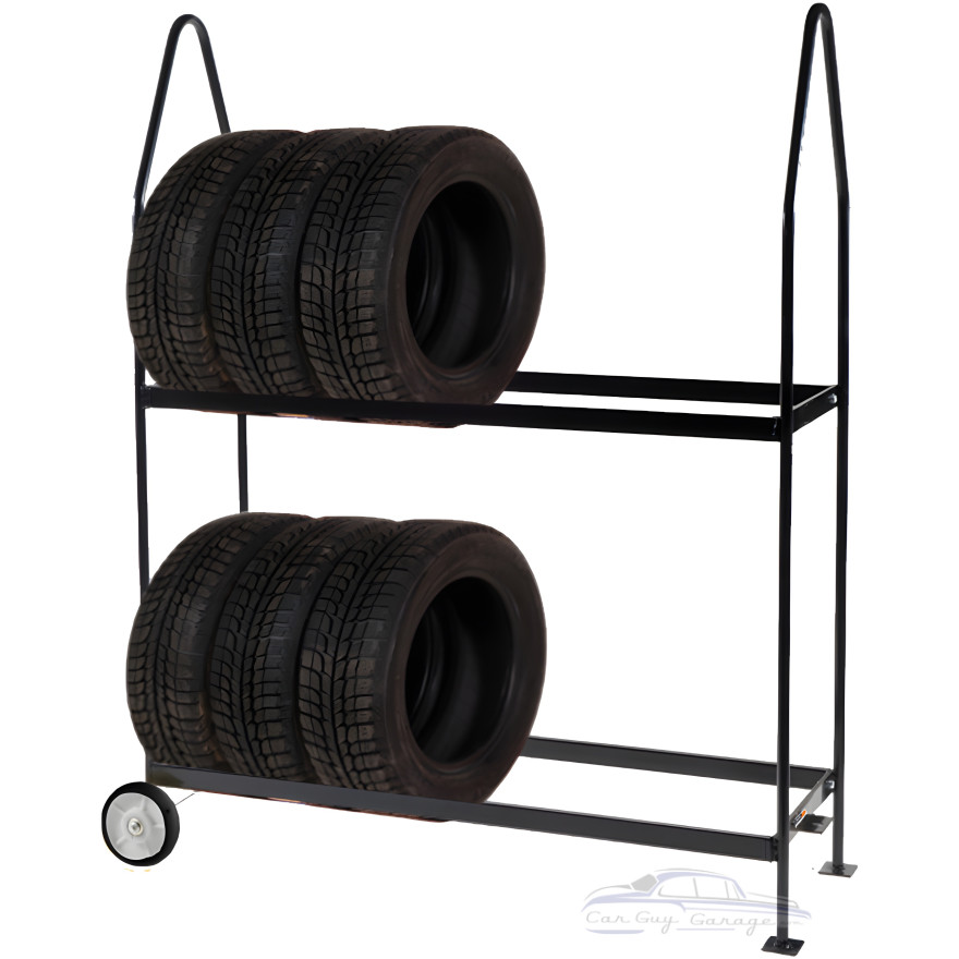 Basic Mobile Tire Rack on 2 Wheels Basic Mobile Tire Rack on 2 Wheels