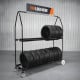 Deluxe Mobile Tire Rack on 4 Wheels