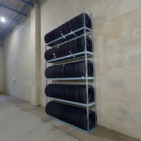Heavy-Duty 5-Shelf Adjustable Tire Storage Rack (35-45 Tires)