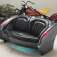 1957 Gunmetal Gray Corvette with Black Leather Couch