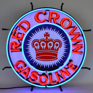 Standard Oil Red Crown Gasoline Neon Sign - 24" Round
