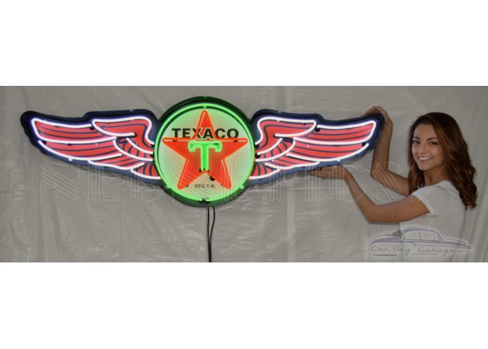 5 Foot Texaco Wings Neon Sign In Steel Can