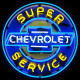 Super Chevy Service Neon Sign With Backing Super Chevy Service Neon Sign With Backing