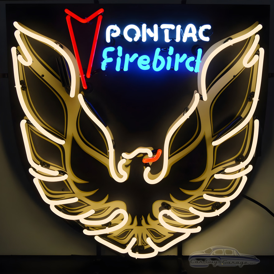 Pontiac Firebird Gold Neon Sign With Backing Pontiac Firebird Gold Neon Sign With Backing