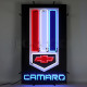 Camaro Red, White And Blue Vertical Neon Sign