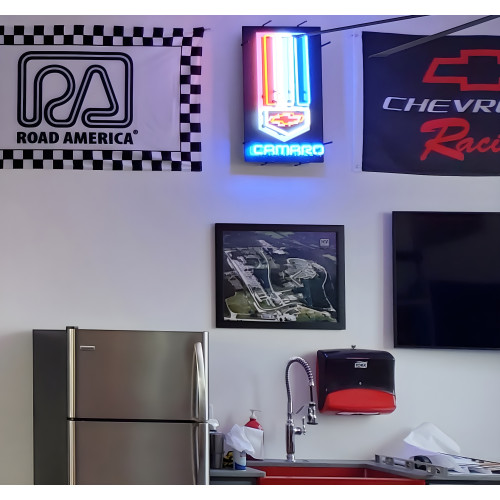 Camaro Red, White And Blue Vertical Neon Sign