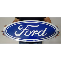 Official Ford Blue Oval Logo Metal Wall Sign - 14-Gauge Steel